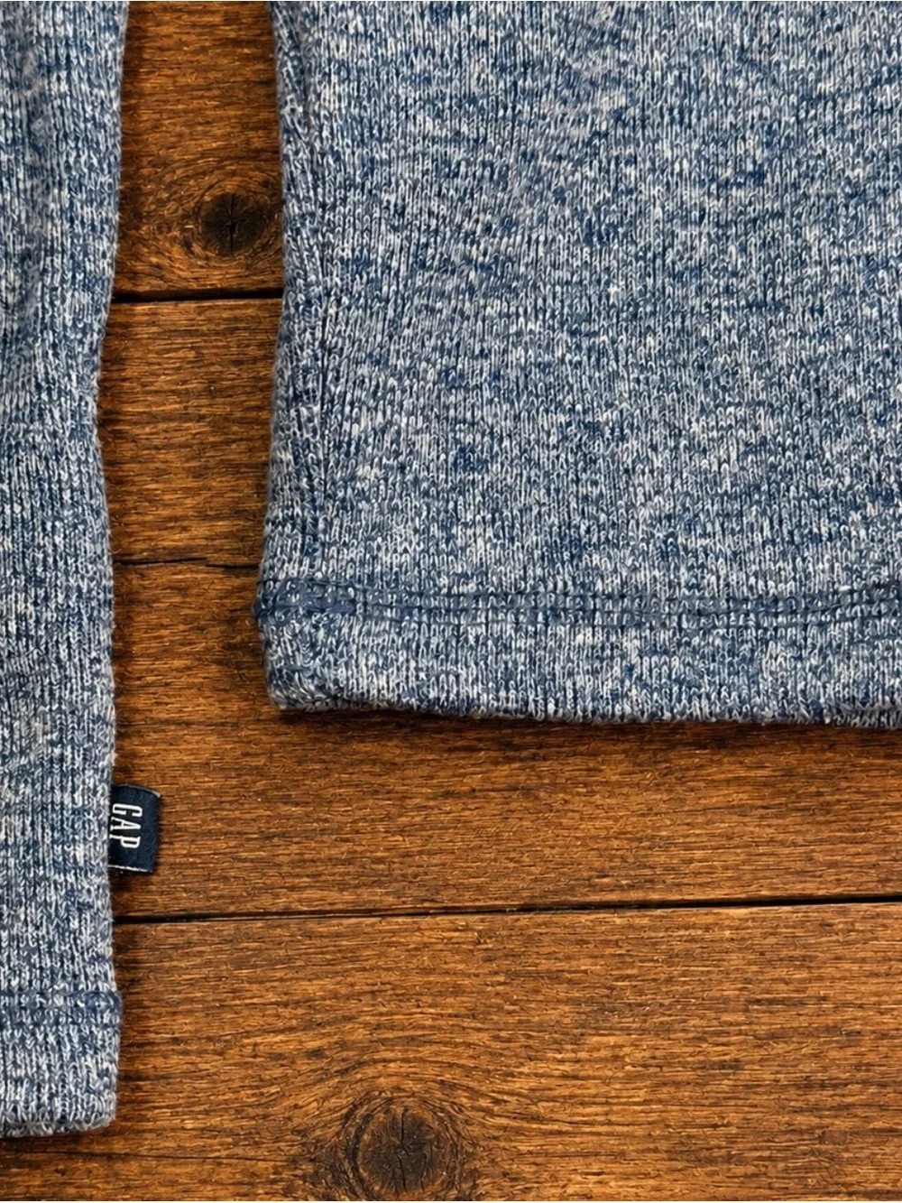GAP Men’s Large Heather Blue-Gray Quarter Zip Pullover Sweater